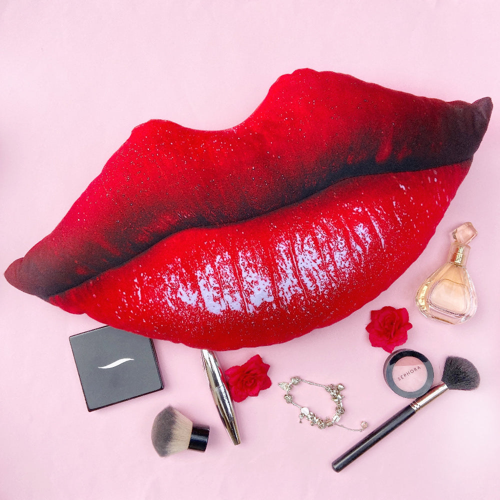 red lips pillow