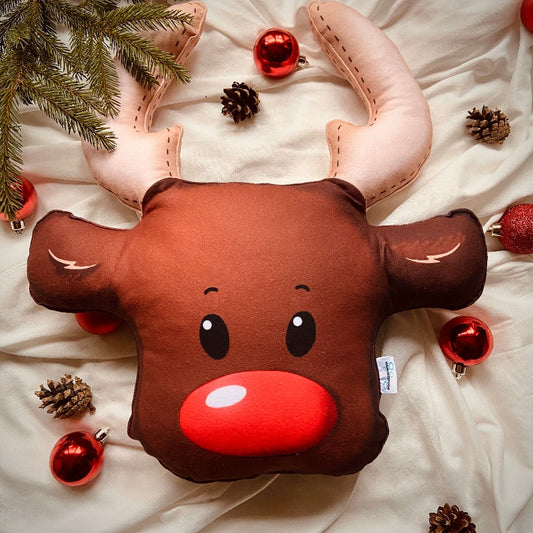 reindeer christmas pillow
