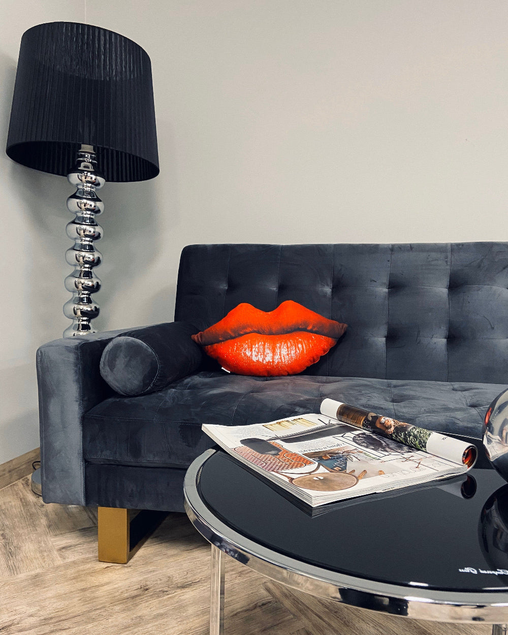 red lips decorative pillow