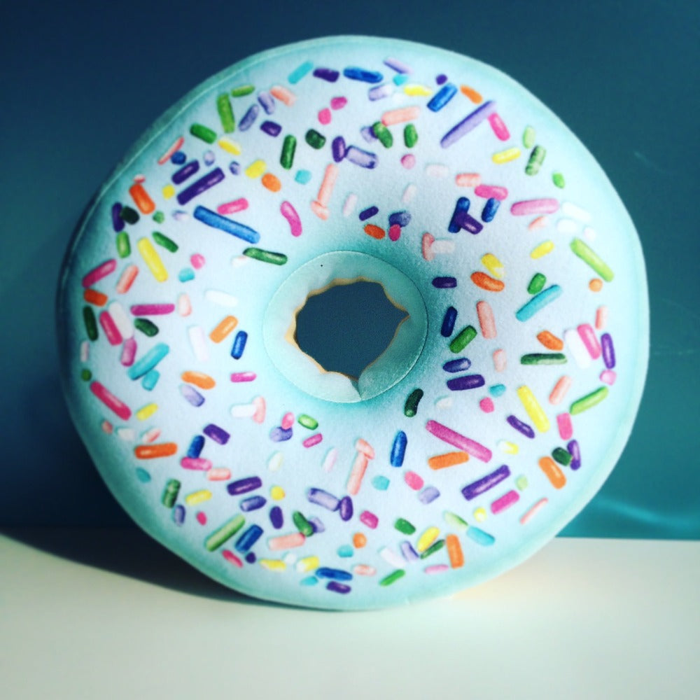 mint donut pillow