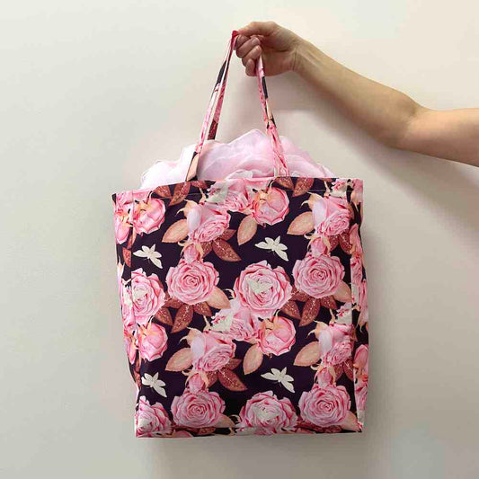 pink roses tote bag