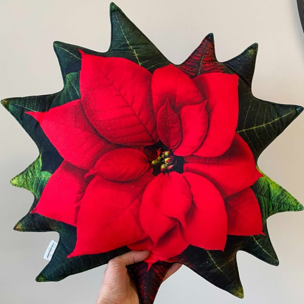 Poinsettia pillow