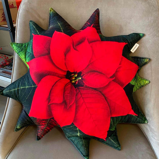 Poinsettia cushion