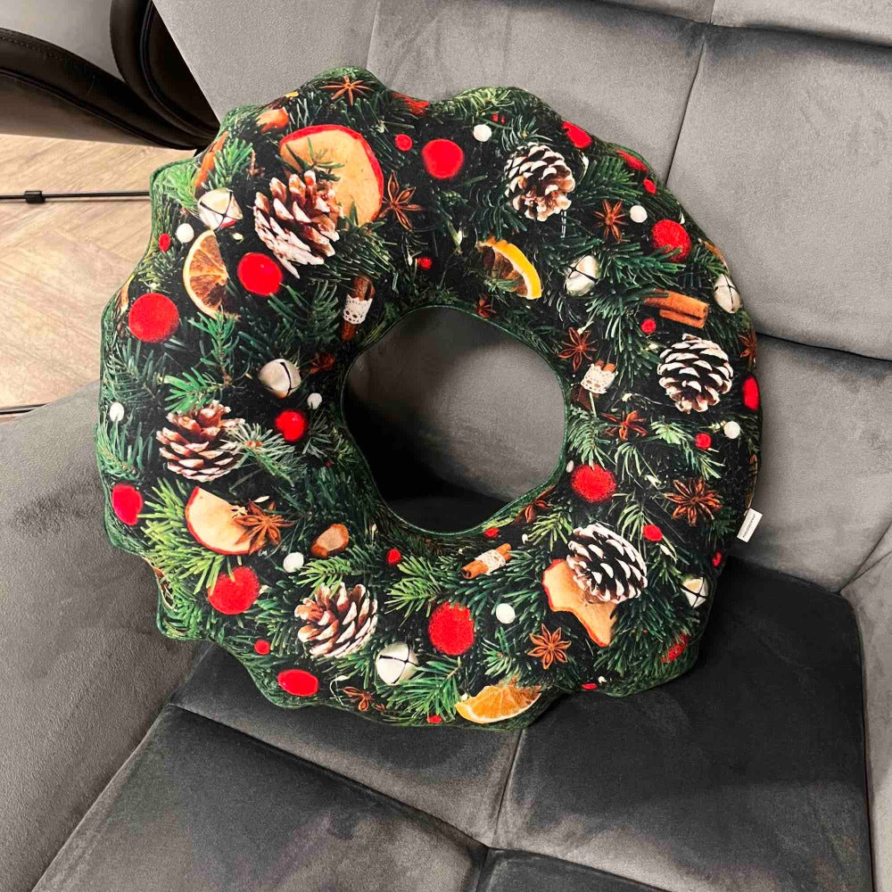 christmas wreath pillow