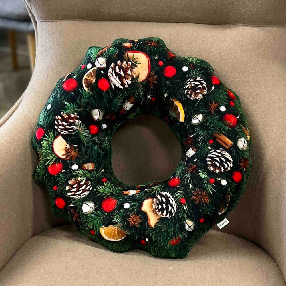 christmas wreath pillow